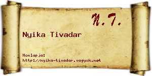 Nyika Tivadar névjegykártya